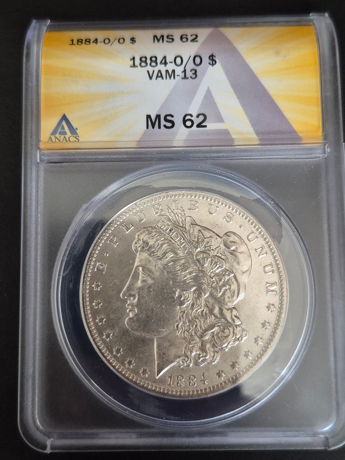 1884 O/O Morgan Silver Dollar Ms62 Vam-13