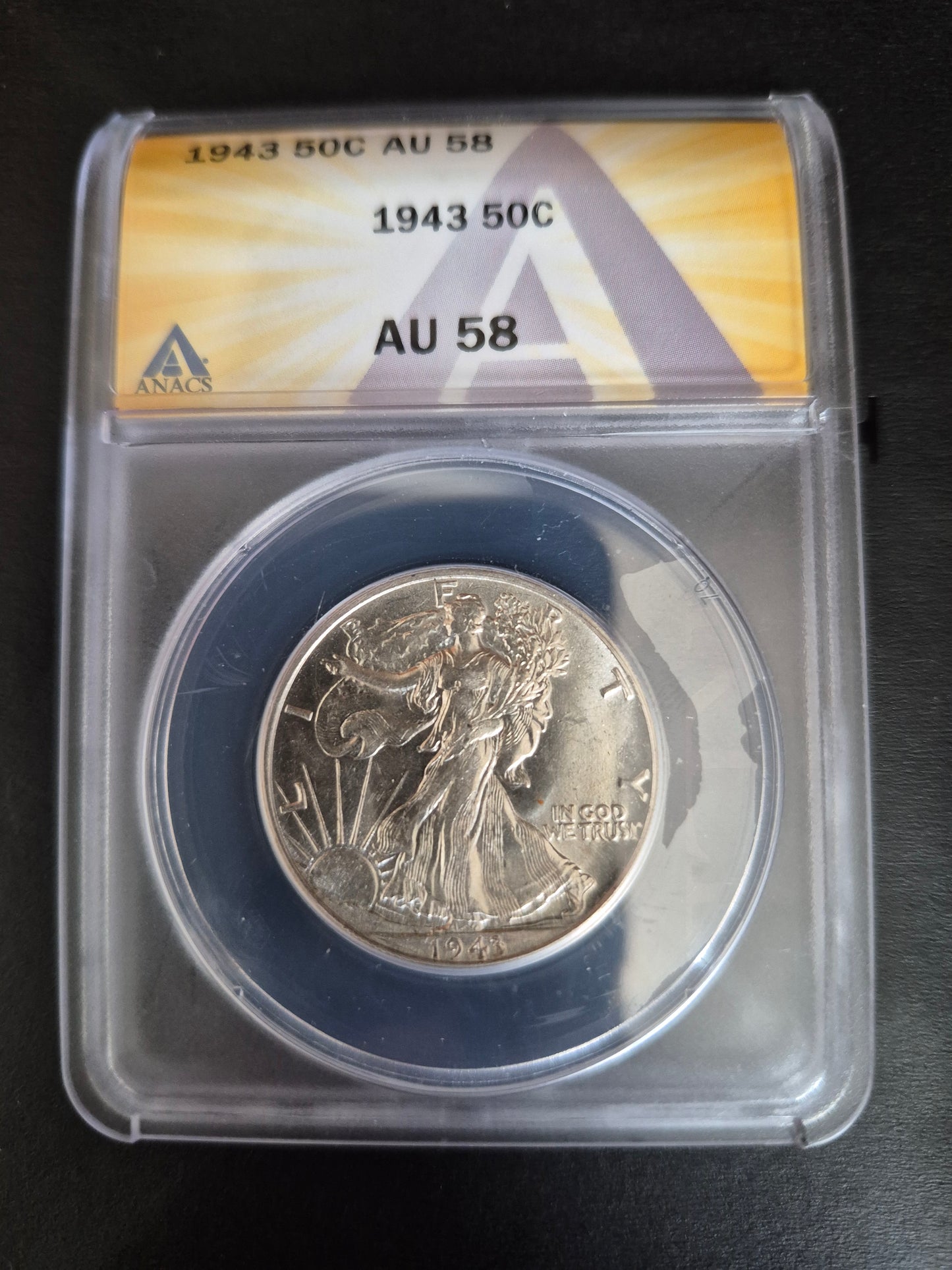 1943 .50 Walking Liberty Au58