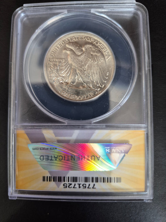 1943 .50 Walking Liberty Au58