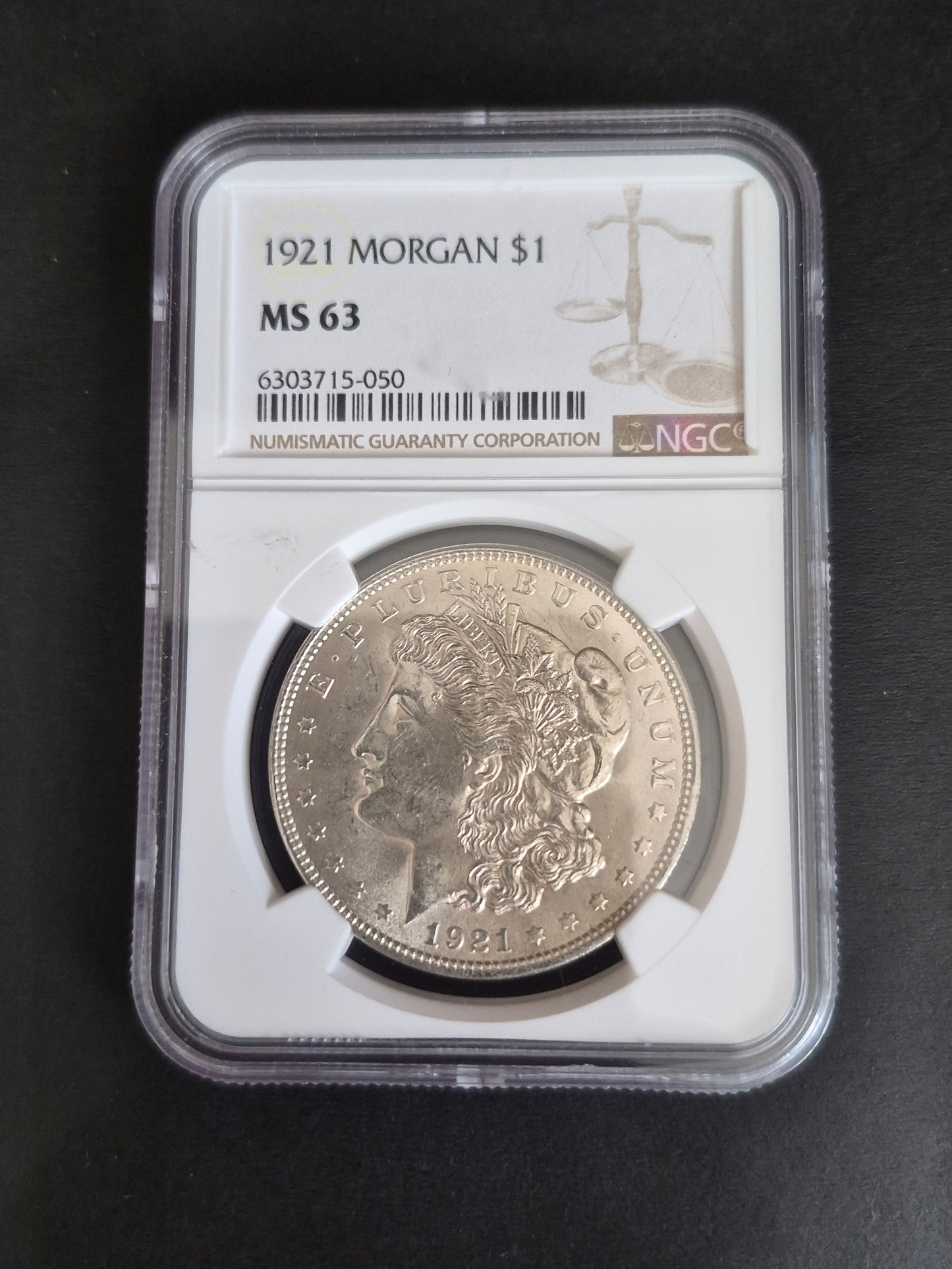 1921 Morgan Silver Dollar Ms63
